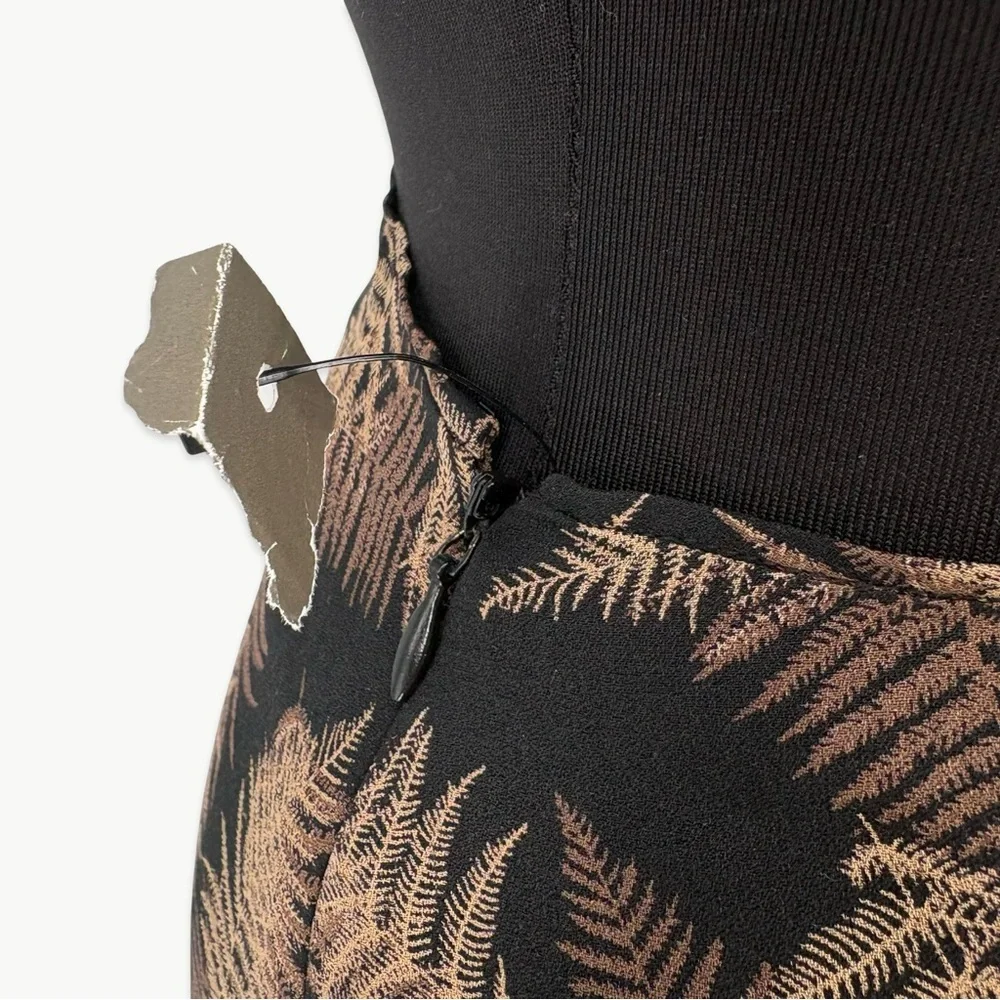 Vintage Calvin Klein Silk Maxi Skirt Bias Cut 90s Minimalist Size 4 Black Tan